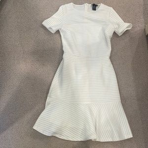 Aqua white mini xs flounce dress cap sleeve